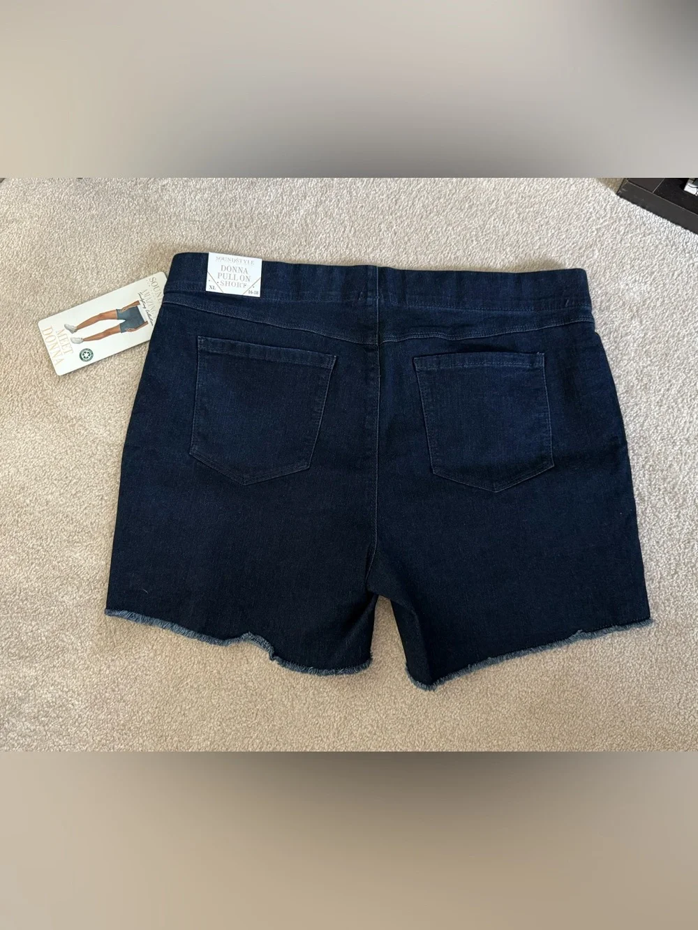 Sound/Style Dark Indigo High-Rise Women's Stretch Denim Shorts